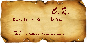 Oczelnik Ruszlána névjegykártya